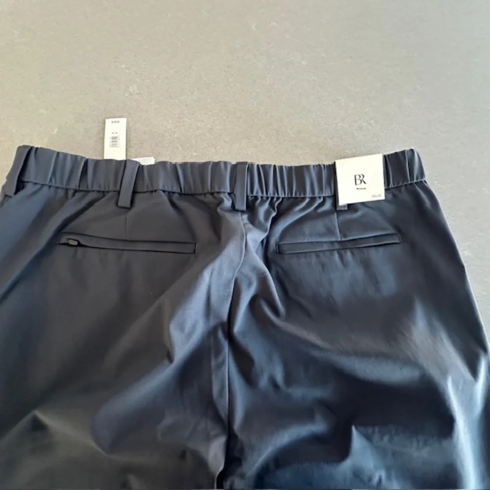 NWT-Men's Navy BR Athletic Slim 38x30 Performance Pants Chino